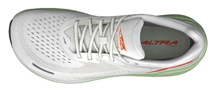 Altra VIA Olympus 2 white and Green colourway. Top view.